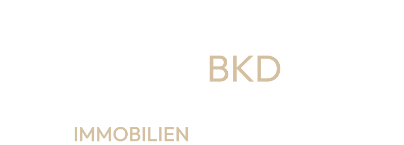 Das offizielle Logo von BKD Immobilienmanagement, das eine stilisierte Blume als zentrales Designelement enthält.
